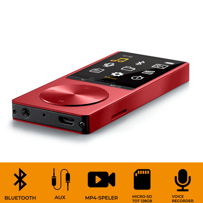 Denver MP3 / MP4 Speler - Bluetooth - USB - Shuffle - SD kaart tot 128GB - Incl. Oordopjes - Voice recorder - Dicatafoon - MP1820