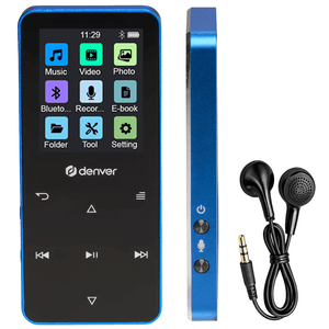 Denver MP3/MP4 Speler - Bluetooth - Shuffle/Repeat - SD kaart tot 128GB - Incl. oordopjes - Dictafoon - MP1830