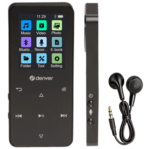 Denver MP3/MP4 Speler - Bluetooth - Shuffle/Repeat - SD kaart tot 128GB - Incl. oordopjes - Dictafoon - MP1830