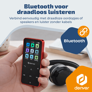 Denver MP3/MP4 Speler - Bluetooth - Shuffle/Repeat - SD kaart tot 128GB - Incl. oordopjes - Dictafoon - MP1830