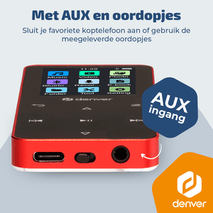 Denver MP3/MP4 Speler - Bluetooth - Shuffle/Repeat - SD kaart tot 128GB - Incl. oordopjes - Dictafoon - MP1830