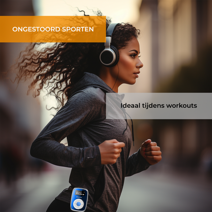 Denver MP3 Speler Incl. Oordopjes - uitbreidbaar tot 32GB - Shuffle modus - Kinderen & Volwassenen - Bevestigingsclip - AUX - MicroSD - MPS316