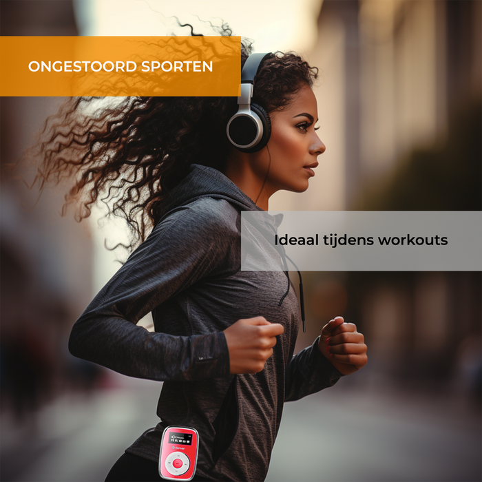 Denver MP3 Speler Incl. Oordopjes - uitbreidbaar tot 32GB - Shuffle modus - Kinderen & Volwassenen - Bevestigingsclip - AUX - MicroSD - MPS316