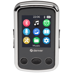 Denver MP3 Speler Incl oordopjes - Uitbreidbaar tot 128GB - Shuffle/Repeat Modus - Kinderen en volwassenen - Bevestigingsclip - AUX - MPS320B