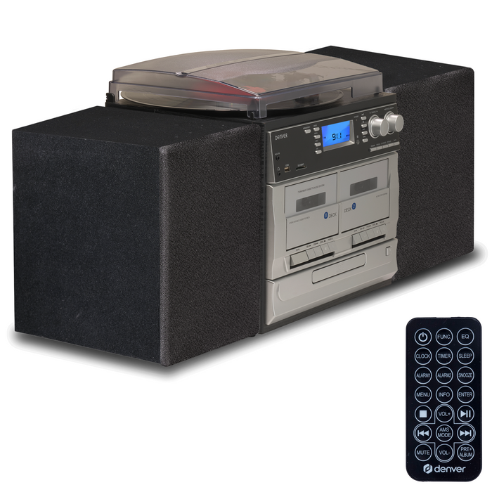 Denver Retro Platenspeler - DAB Radio - CD Speler - Dubbele Cassette - MRD166