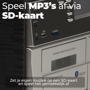 Denver Retro Platenspeler - DAB Radio - CD Speler - Dubbele Cassette - MRD166 - Denvershop