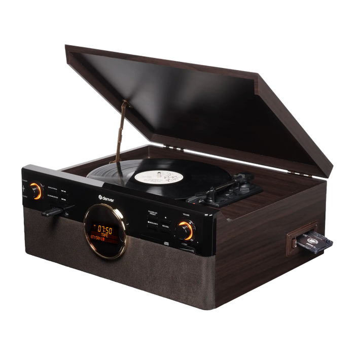 Denver Retro Platenspeler - DAB+/FM Radio - CD - Cassette - Bluetooth - Auto stop - MRD180