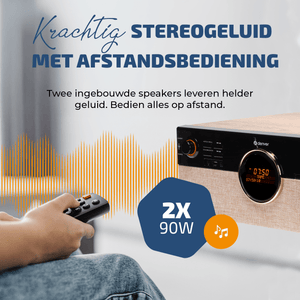 Denver Retro Platenspeler - DAB+/FM Radio - CD - Cassette - Bluetooth - Auto stop - MRD180