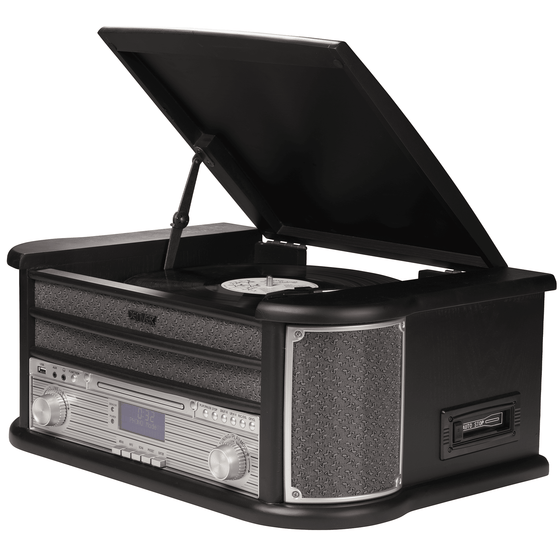 [Zwart] - Denver Retro Platenspeler - DAB Radio - CD Speler - Cassette - MRD51 - Denvershop
