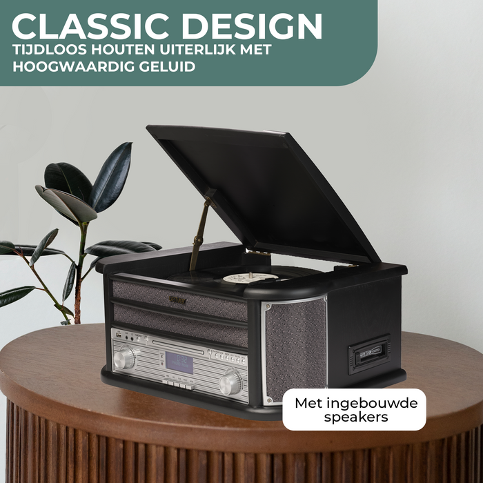 Denver Retro Platenspeler - Ingebouwde Speakers en Versterker - DAB Radio - Radio CD Speler - MRD51