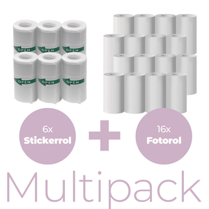 Denver Multipack Papierrollen en Stickerrollen voor kindercamera met printer en pocketprinter (22 rolletjes) - Denvershop