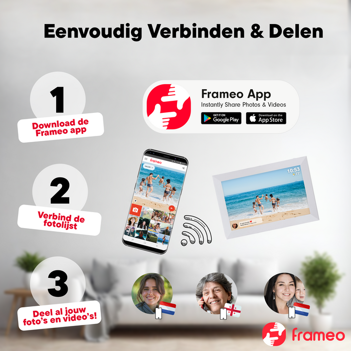 Denver Digitale Fotolijst 10.1 inch - HD - Frameo App - Fotokader - WiFi - IPS Touchscreen - 16GB - PFF1012