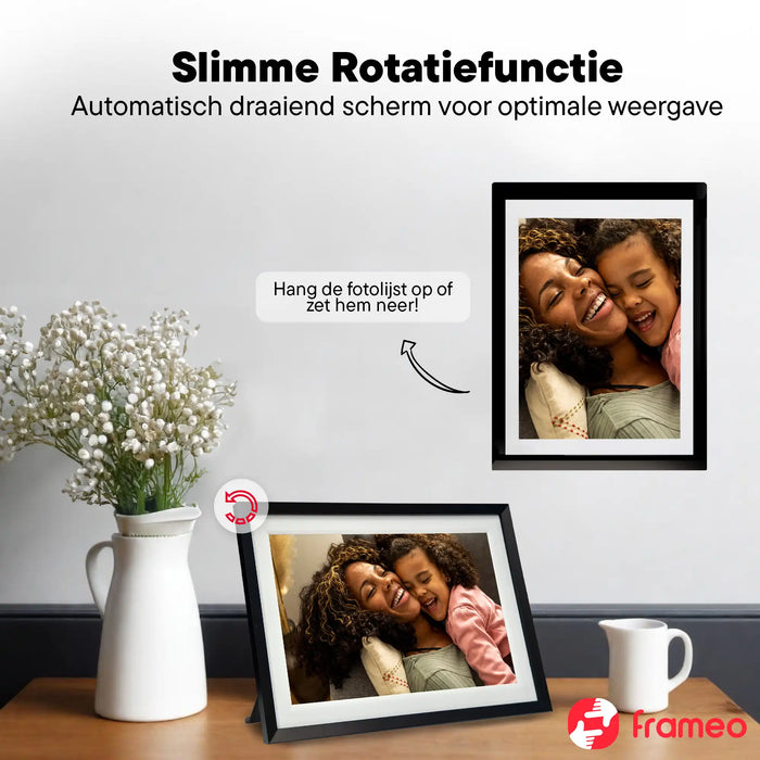 Denver Digitale Fotolijst 10.1 inch - Verwisselbare lijst zwart/wit/hout - Frameo app - Fotokader - Wifi - PFF1018