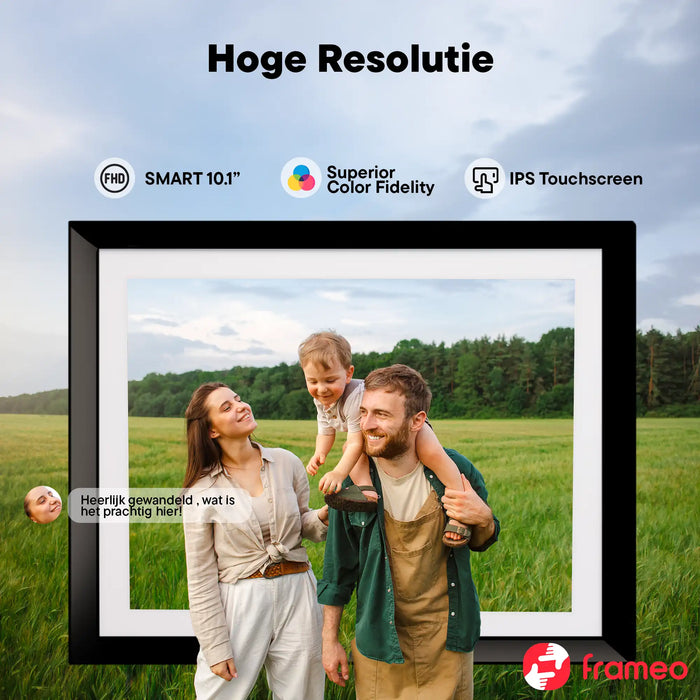 Denver Digitale Fotolijst 10.1 inch - Verwisselbare lijst zwart/wit/hout - Frameo app - Fotokader - Wifi - PFF1018