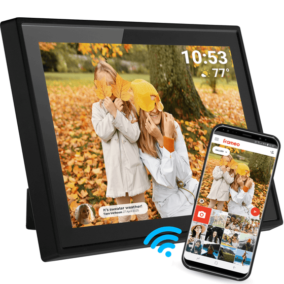 [Zwart] - Denver Digitale Fotolijst 10.1 inch - HD - Frameo App - Fotokader - WiFi - IPS Touchscreen - 16GB - PFF1021 - Denvershop