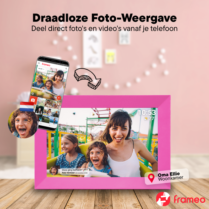 Denver Digitale Fotolijst - Speciaal voor kinderen - Frameo App - Fotokader - Touchscreen - PFF1023