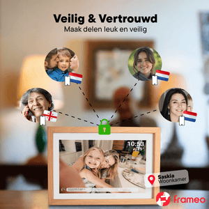 Denver digitale fotolijst PFF1040 lightwood hout - veilige verbinding -