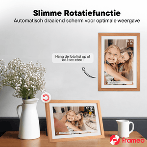 Denver digitale fotolijst 10.1 inch lightwood hout - weergave mogelijkheden rotatie -