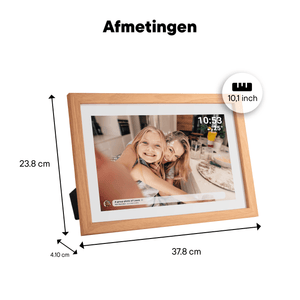 Denver digitale fotolijst PFF1040 lightwood hout – afmeting -