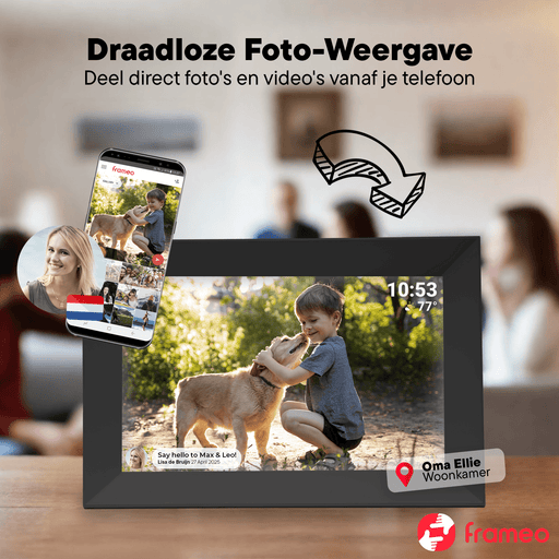 [Zwart] - Denver Digitale fotolijst 10.1 inch - 1920x1200 Full HD+ - Frameo App - Fotokader - WiFi - 16GB - IPS Touchscreen - PFF1063 - Denvershop