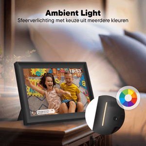 Denver Digitale Fotolijst 10.1 inch - Ambient LED - HD - Frameo App - Fotokader - Digitale kalender - WiFi - IPS Touchscreen - 16GB - PFF1080