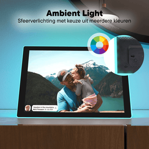 Denver Digitale Fotolijst 10.1 inch - Ambilight – HD - Frameo App - Fotokader - Digitale kalender - WiFi - 16GB - IPS Touchscreen - PFF1082
