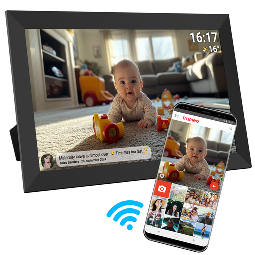 [Zwart] - Denver Digitale Fotolijst 15.6 inch - XL - Full HD - Frameo App - Fotokader - WiFi - 32GB - IPS Touchscreen - PFF1504 - Denvershop