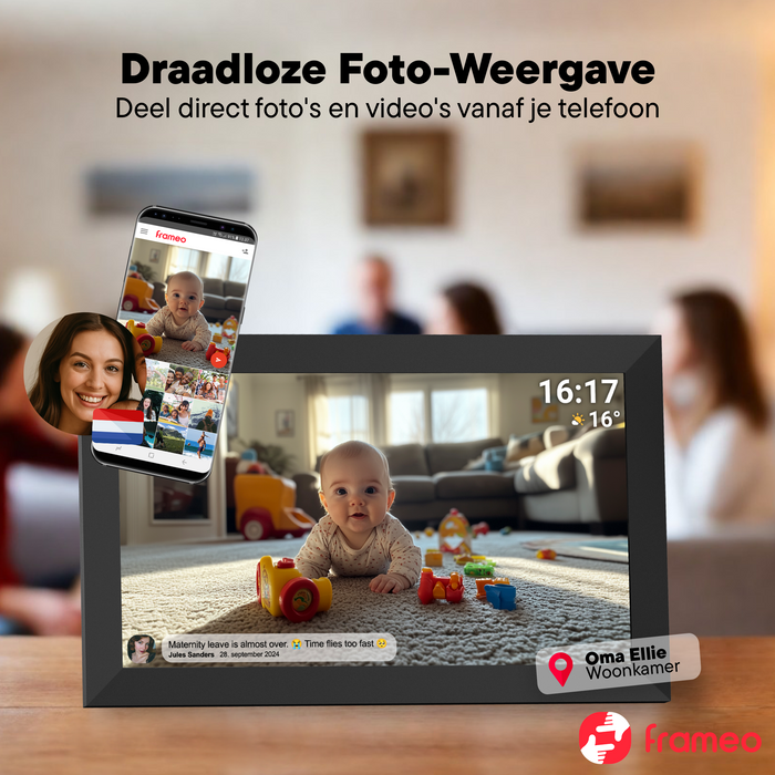 Denver Digitale Fotolijst 15.6 inch - XL - Full HD - Frameo App - Fotokader - WiFi - 32GB - IPS Touchscreen - PFF1504