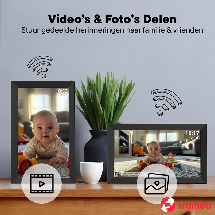 Denver Digitale Fotolijst 15.6 inch - XL - Full HD - Frameo App - Fotokader - WiFi - 32GB - IPS Touchscreen - PFF1504