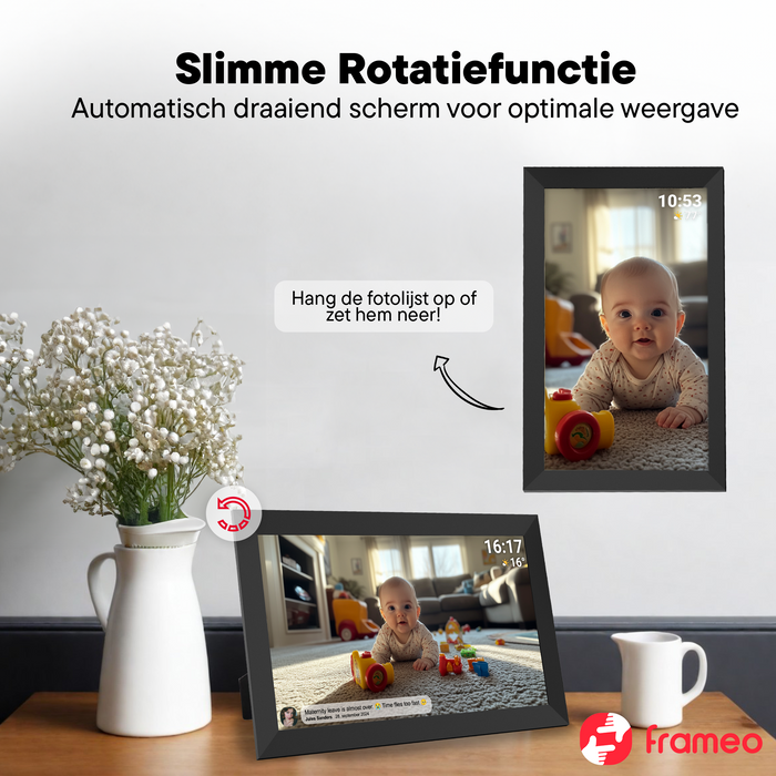 Denver Digitale Fotolijst 15.6 inch - XL - Full HD - Frameo App - Fotokader - WiFi - 32GB - IPS Touchscreen - PFF1504