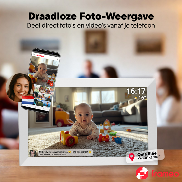 Denver Digitale Fotolijst 15.6 inch - XL - Full HD - Frameo App - Fotokader - WiFi - 32GB - IPS Touchscreen - PFF1504