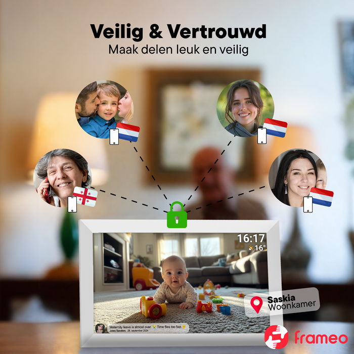 Denver Digitale Fotolijst 15.6 inch - XL - Full HD - Frameo App - Fotokader - WiFi - 32GB - IPS Touchscreen - PFF1504