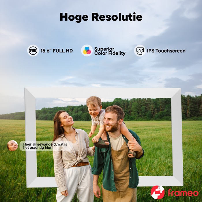 Denver Digitale Fotolijst 15.6 inch - XL - Full HD - Frameo App - Fotokader - WiFi - 32GB - IPS Touchscreen - PFF1504