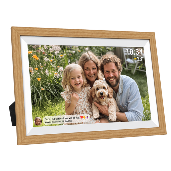 [Lightwood] - Denver Digitale Fotolijst 15.6 inch - XL - Full HD - Frameo App - Houten lijst - WiFi - 32GB - IPS Touchscreen - PFF1505 - Denvershop