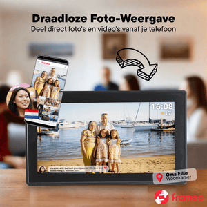 Denver digitale fotolijst 15,6 inch in zwart of wit · Full HD en Frameo