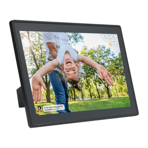 Denver digitale fotolijst 15,6 inch in zwart of wit · Full HD en Frameo