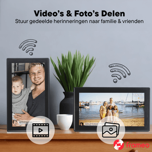 Denver digitale fotolijst 15,6 inch in zwart of wit · Full HD en Frameo