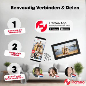 Denver digitale fotolijst 15,6 inch in zwart of wit · Full HD en Frameo