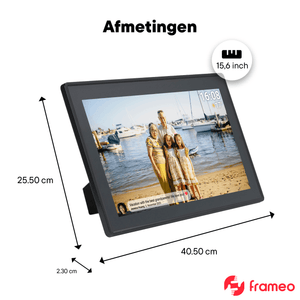 Denver digitale fotolijst 15,6 inch in zwart of wit · Full HD en Frameo