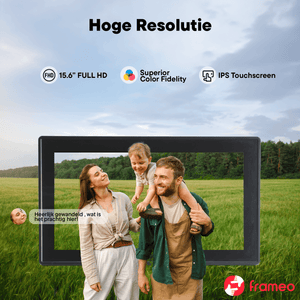 Denver digitale fotolijst 15,6 inch in zwart of wit · Full HD en Frameo