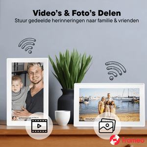 Denver digitale fotolijst 15,6 inch in zwart of wit · Full HD en Frameo