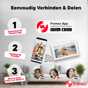 Denver digitale fotolijst 15,6 inch in zwart of wit · Full HD en Frameo