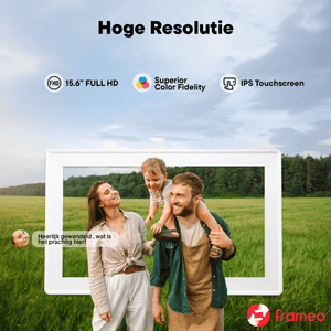 Denver digitale fotolijst 15,6 inch in zwart of wit · Full HD en Frameo