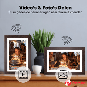 Denver Digitale Fotolijst 15.6 Inch - Hout - XL - Full HD - Frameo App - Fotokader - Digitale kalender - WiFi - 16GB - IPS Touchscreen - PFF1543