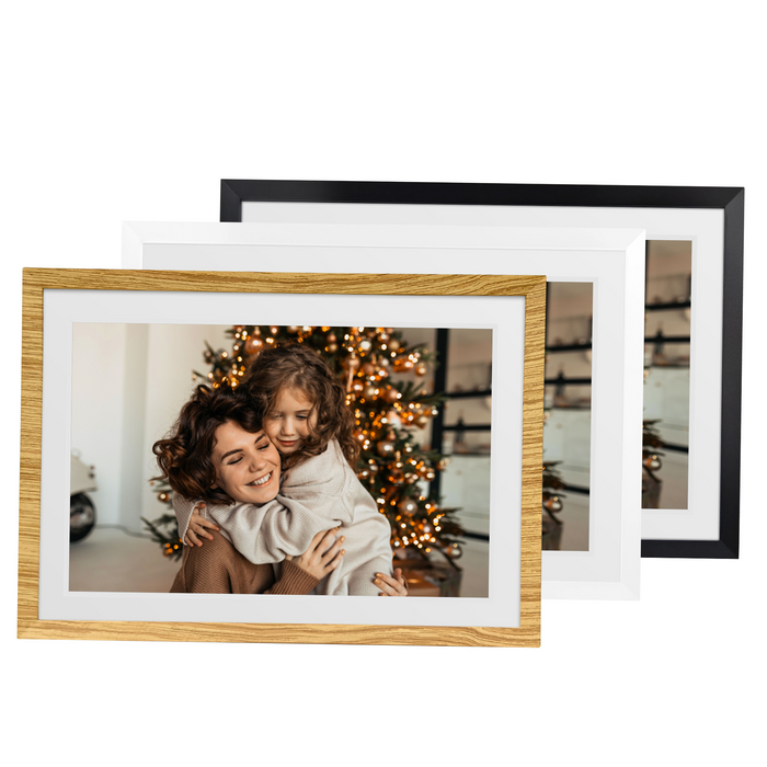 Denver Digitale Fotolijst 10.1 inch - Verwisselbare lijst zwart/wit/hout - Frameo app - Fotokader - Wifi - PFF1018