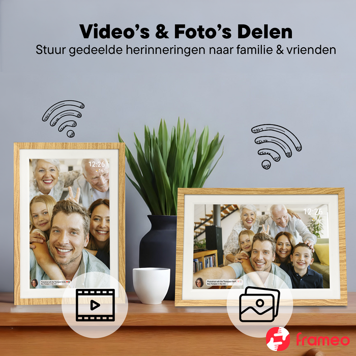 Denver Digitale Fotolijst 10.1 inch - Verwisselbare lijst zwart/wit/hout - Frameo app - Fotokader - Wifi - PFF1018