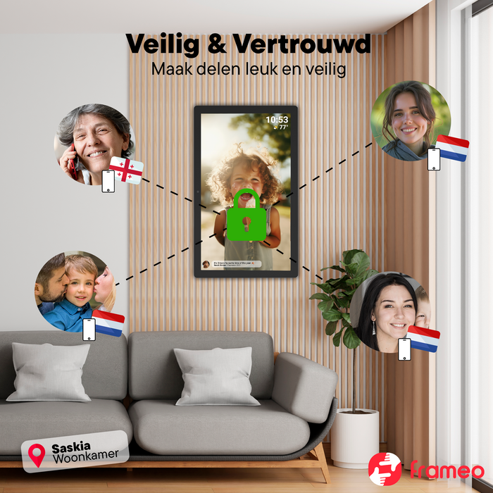 Denver Digitale Fotolijst 32 inch - XXL - Full HD - Frameo App - Fotokader - WiFi - 32GB - IPS Touchscreen - PFF3260