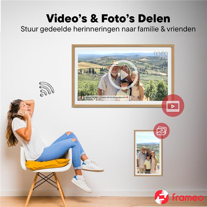 Denver Digitale Fotolijst 31.5 inch - XXL - Full HD - Frameo App - Fotokader - WiFi - 32GB - IPS Touchscreen -PFF3263