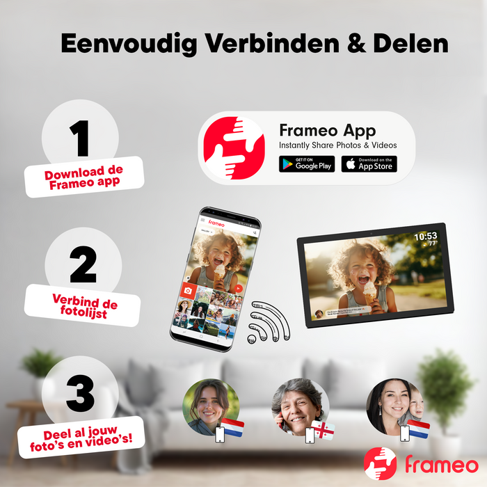 Denver PFF3260 digitale fotolijst zwart - Frameo app