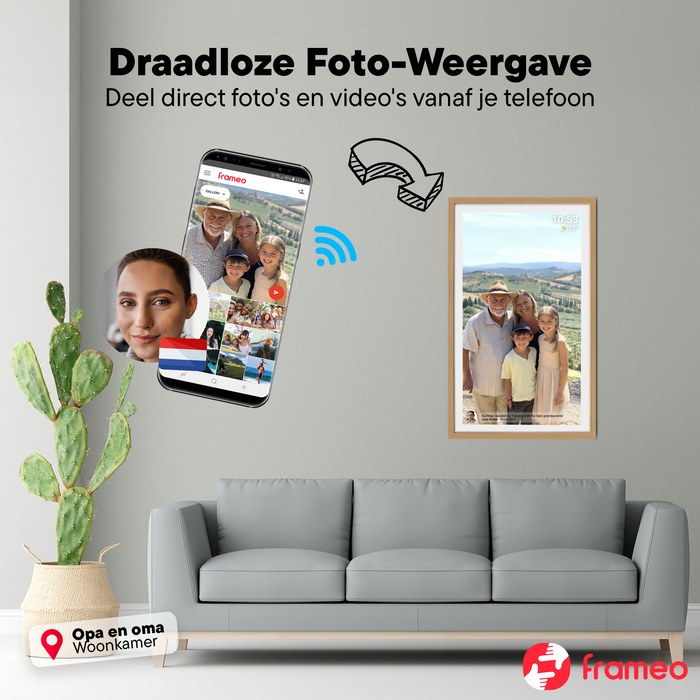 Denver Digitale Fotolijst 31.5 inch - XXL - Full HD - Frameo App - Fotokader - WiFi - 32GB - IPS Touchscreen -PFF3263